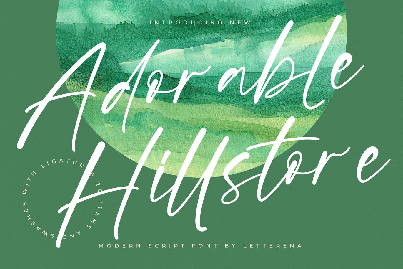 优雅品牌海报徽标设计手写英文字体安装包 Adorable Hillstore Modern Script Font 设计素材 第1张