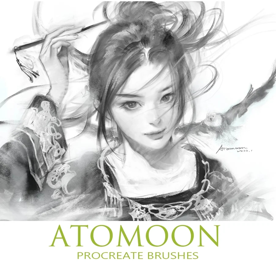 逼真铅笔素描线条数字艺术绘画procreate笔刷画笔设计素材 ATOMOON Procreate Brushes 笔刷资源 第2张