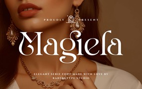 现代优雅杂志婚礼邀请函徽标设计衬线英文字体安装包 Magiela Elegant Serif Font