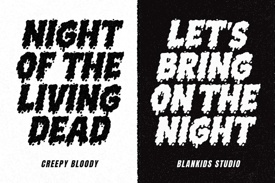 哥特式海报品牌包装标识设计装饰英文字体安装包 Creepy Bloody a Playful Horror Font 设计素材 第9张