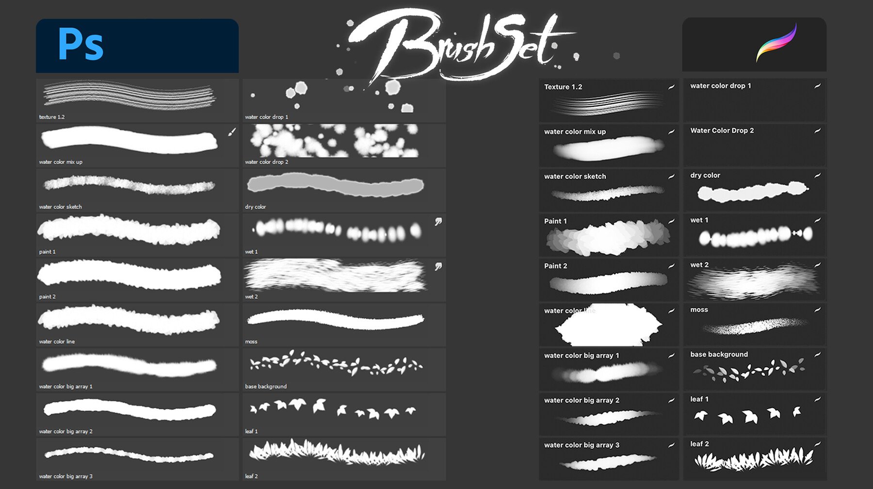 真实动漫漫画数字绘画水彩树叶云朵画笔Procreate & Photoshop笔刷素材 daole’s Brush Set 3 for Procreate & Photoshop 笔刷资源 第2张