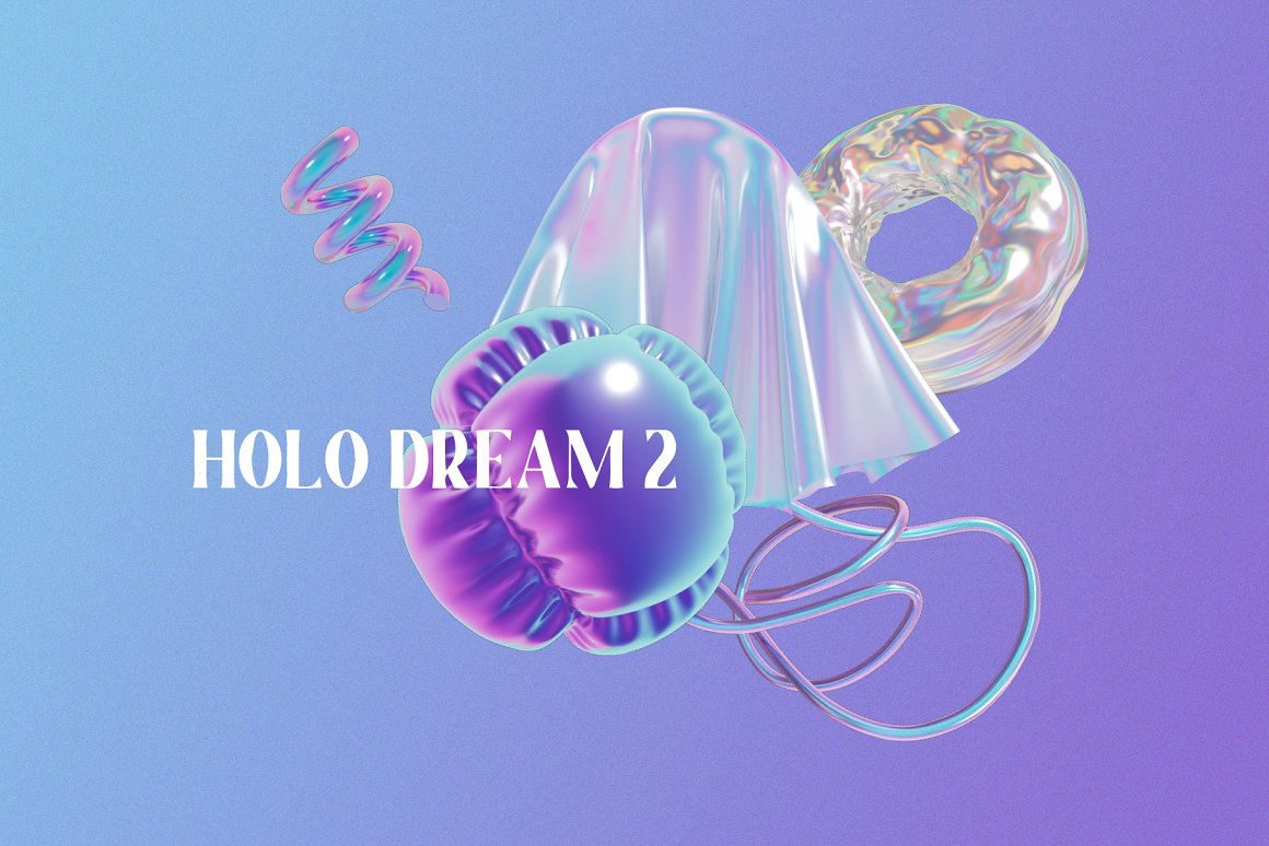 100款新潮酸性全息虹彩3D金属扭曲形状图形PNG免抠设计素材 Holo Iridescence 3D Shapes graphics . 第7张