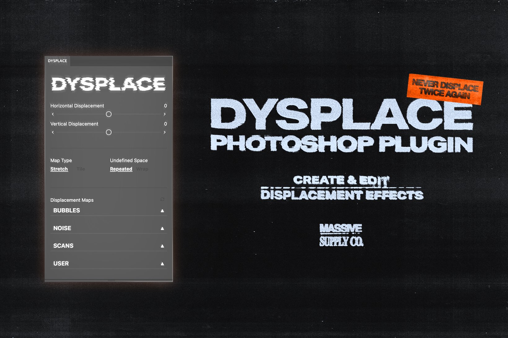 复古抽象艺术创意扭曲流体印刷置换特效PS插件 DYSPLACE – Displacement Photoshop Plugin 插件预设 第1张