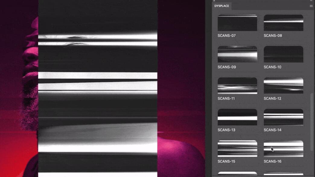 复古抽象艺术创意扭曲流体印刷置换特效PS插件 DYSPLACE – Displacement Photoshop Plugin 插件预设 第4张