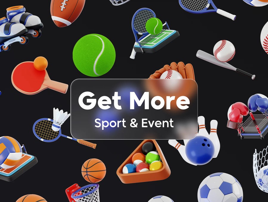 30款极简体育运动锻炼活动3d插图图标icons设计blender/png格式素材 Sport & Event 3D Asset 图标素材 第5张