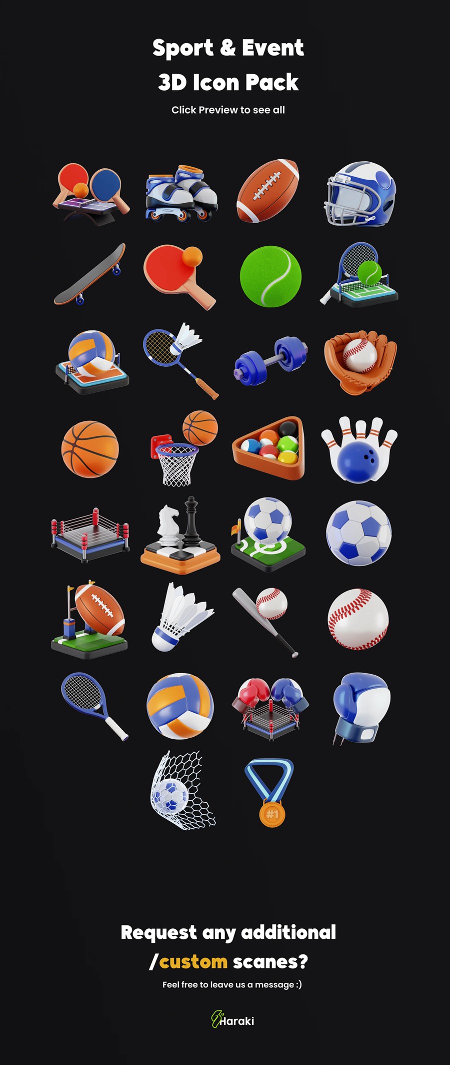 30款极简体育运动锻炼活动3d插图图标icons设计blender/png格式素材 Sport & Event 3D Asset 图标素材 第7张