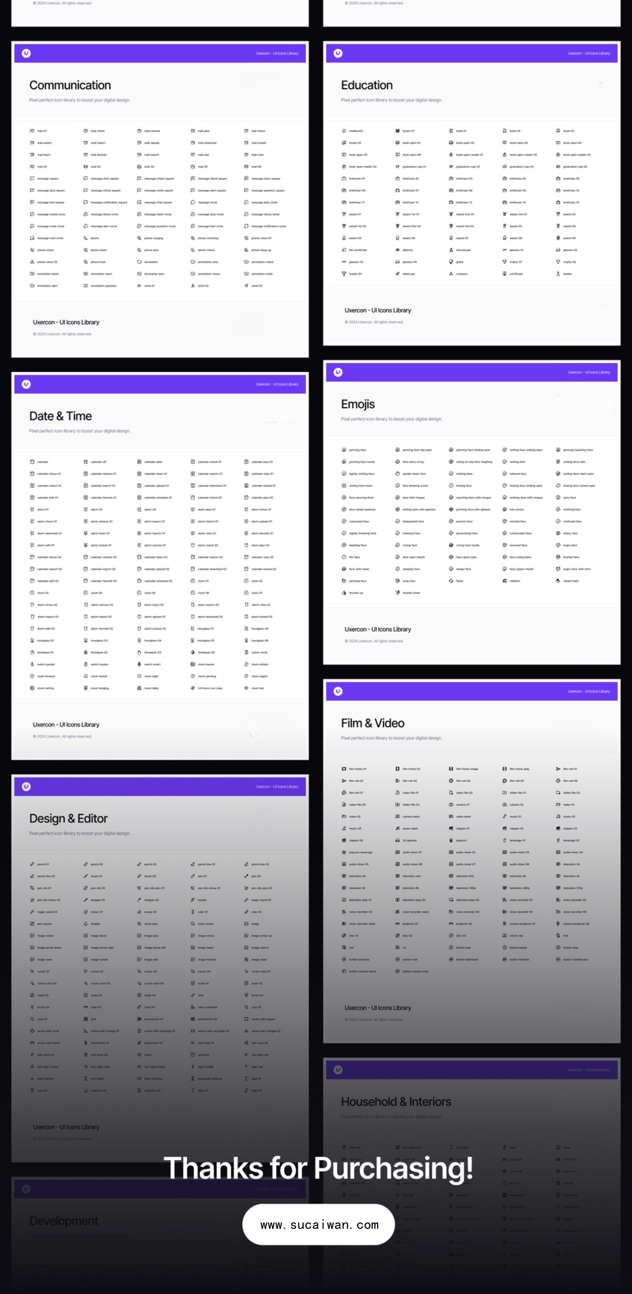 3000+款高质量圆角app ui&网站界面设计矢量线条图标icons设计素材 3000+ Gestalt Icon Styles | Uxercon Icon Library v2.0 图标素材 第9张