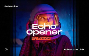 PR模板 时尚赛博朋克风品牌推广社交媒体海报标题动画特效素材 Echo Opener