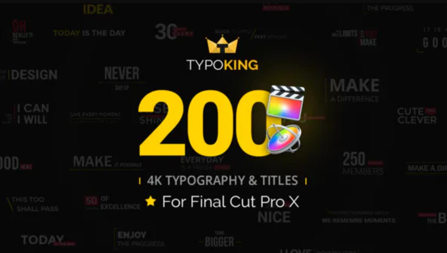 FCPX插件：200个简洁迷你商务文字标题排版字幕弹跳动画 TypoKing - Animated Titles for Final Cut Pro X , 第1张