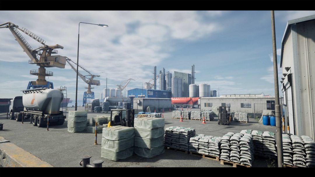 真实工业港口车辆船舶起重机场景UE模型素材 Unreal Engine – Port 样机素材 第1张