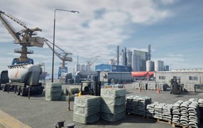 真实工业港口车辆船舶起重机场景UE模型素材 Unreal Engine – Port