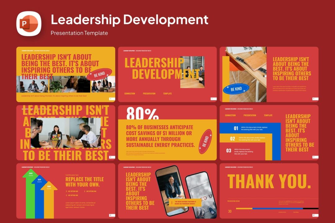 现代企业营销策划演示文稿设计ppt模版 Leadership Development PowerPoint 幻灯图表 第1张