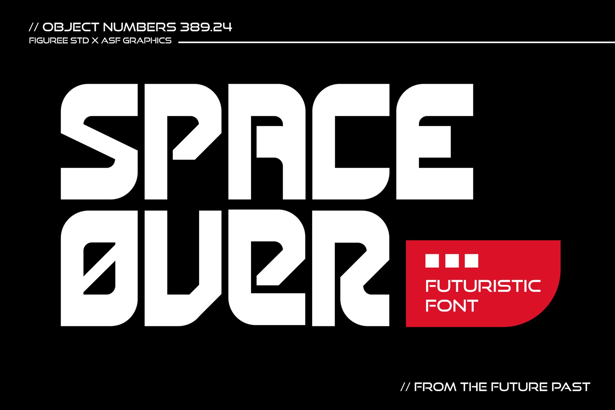 时尚机甲游戏电子竞技海报包装设计无衬线英文字体安装包 Space Over – Futuristic Display Font , 第1张