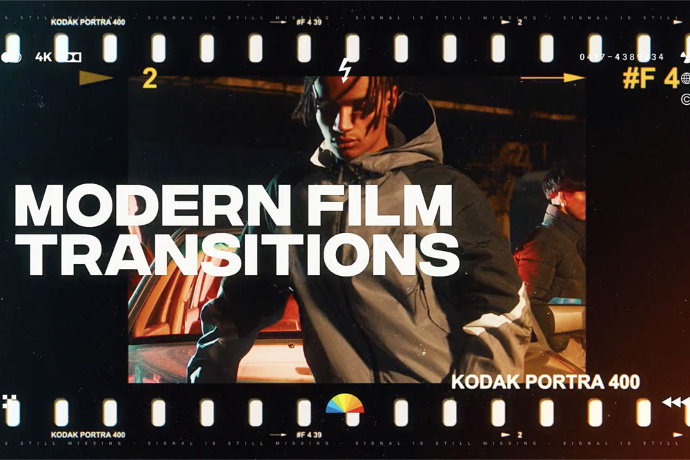 AE模板 做旧复古电影胶片灰尘照片演示幻灯片过渡特效包 Videohive – Film Modern Transitions , 第1张