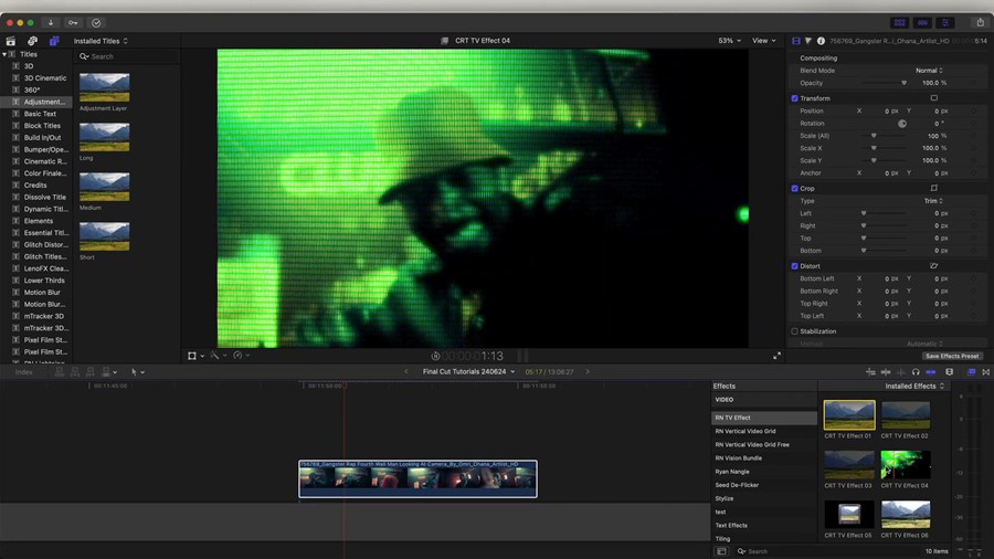 Ryan Nangle – CRT TV Effect 11款复古CRT监视器像素屏幕显示器特效FCPX插件效果预设 , 第13张