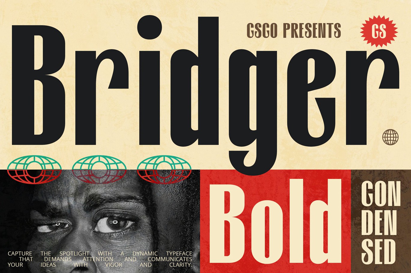 现代时尚品牌海报徽标设计无衬线英文字体安装包 CS Bridger – Bold Font , 第1张