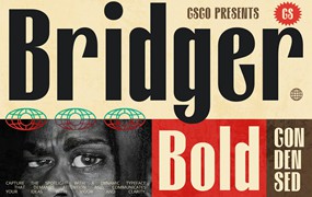 现代时尚品牌海报徽标设计无衬线英文字体安装包 CS Bridger – Bold Font