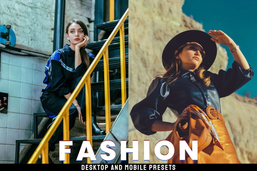 10组时尚复古暖色调旅行肖像街头摄影照片调色Lightroom预设 Fashion – Desktop and Mobile Presets 插件预设 第1张