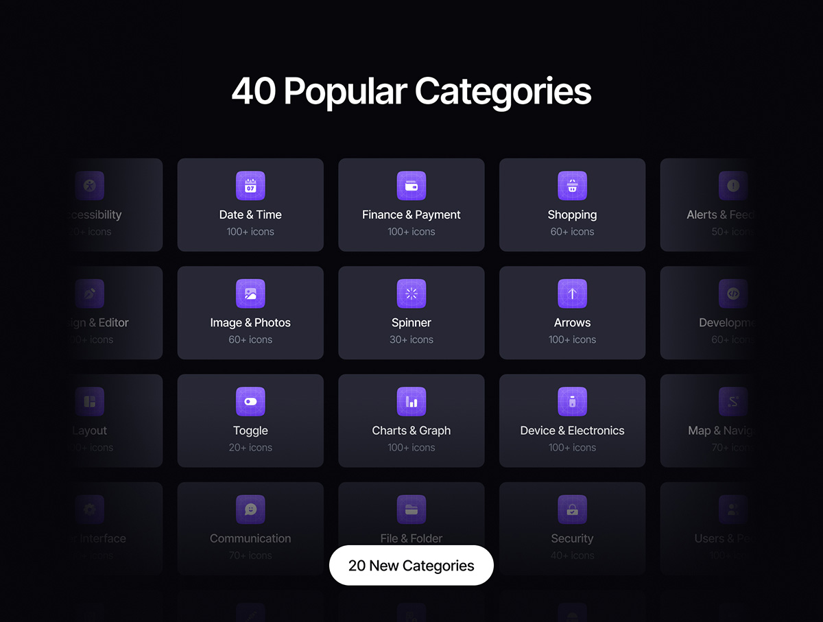 3000+款单色网站app界面设计矢量线条图标icons设计素材包 3000+ Solid Icon Styles | Uxercon Icon Library v2.0 图标素材 第5张