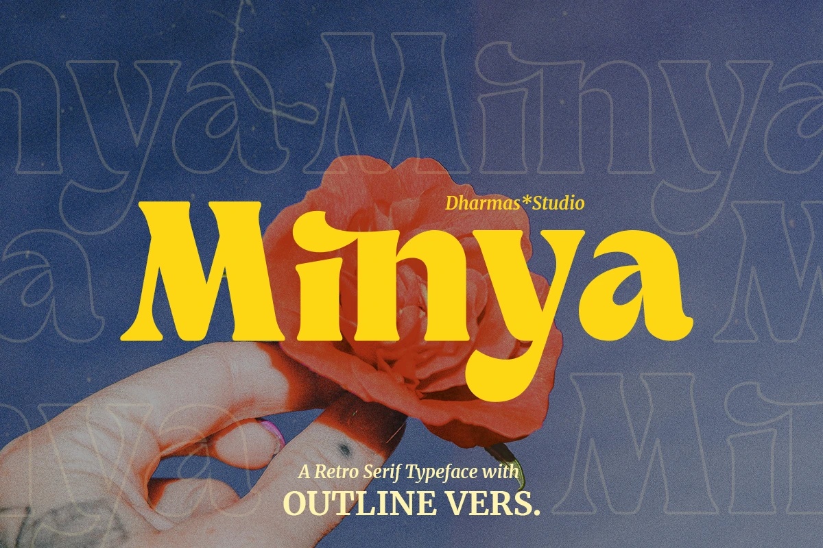 英文字体：优雅复古美学英文杂志海报衬线字体 Minya – Retro Font 设计素材 第1张