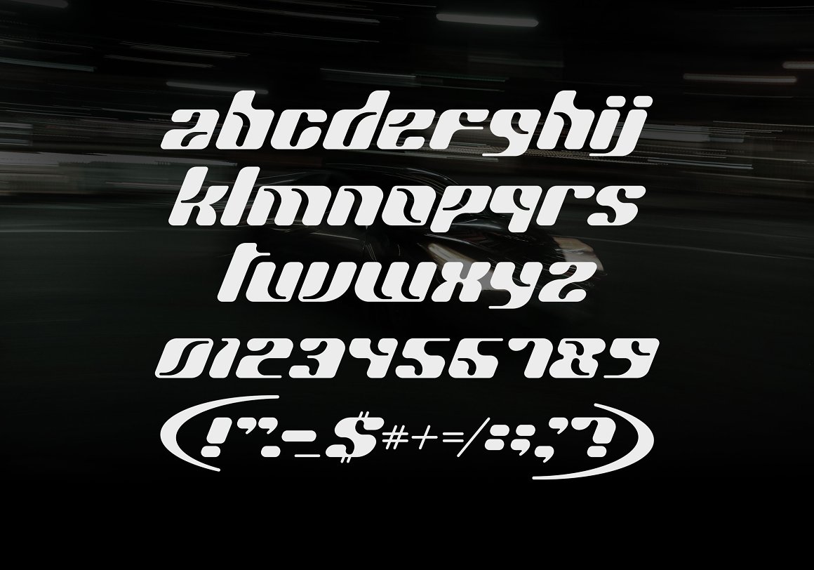 Y2K逆反差酸性机能未来科幻赛博朋克英文Logo标题字体Snoke – Display font 设计素材 第5张