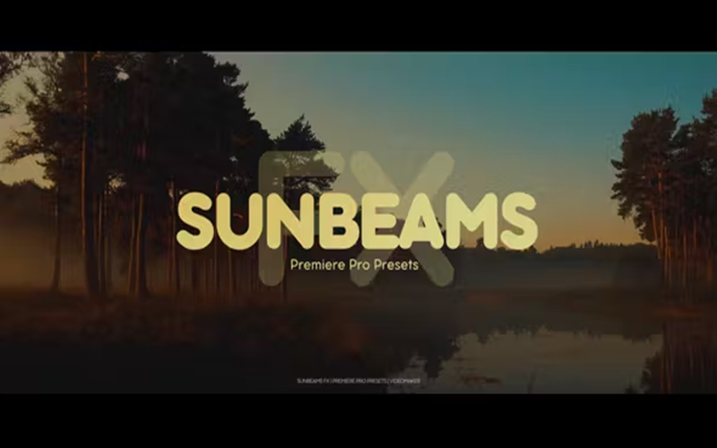 PR预设：模拟温暖阳光照射氛围丁达尔光束效果包 Sunbeams FX 影视音频 第1张