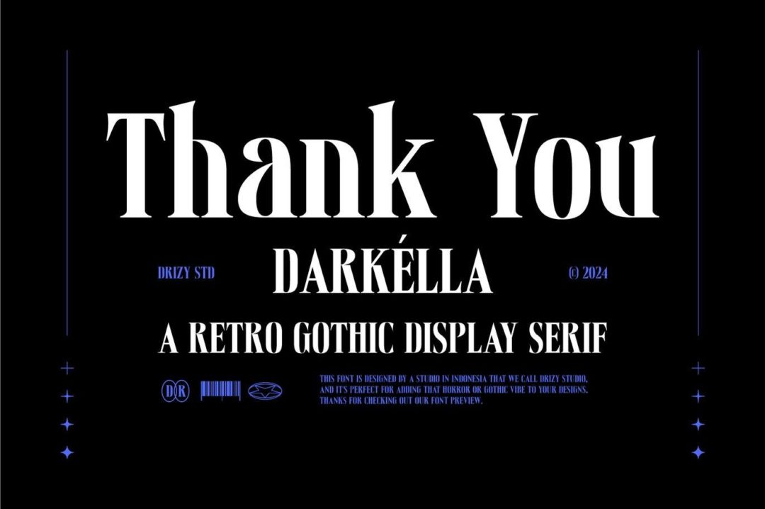 优雅复古哥特式品牌海报邀请函设计衬线英文字体安装包 Darkella – Retro Gothic Display Serif Font 设计素材 第10张