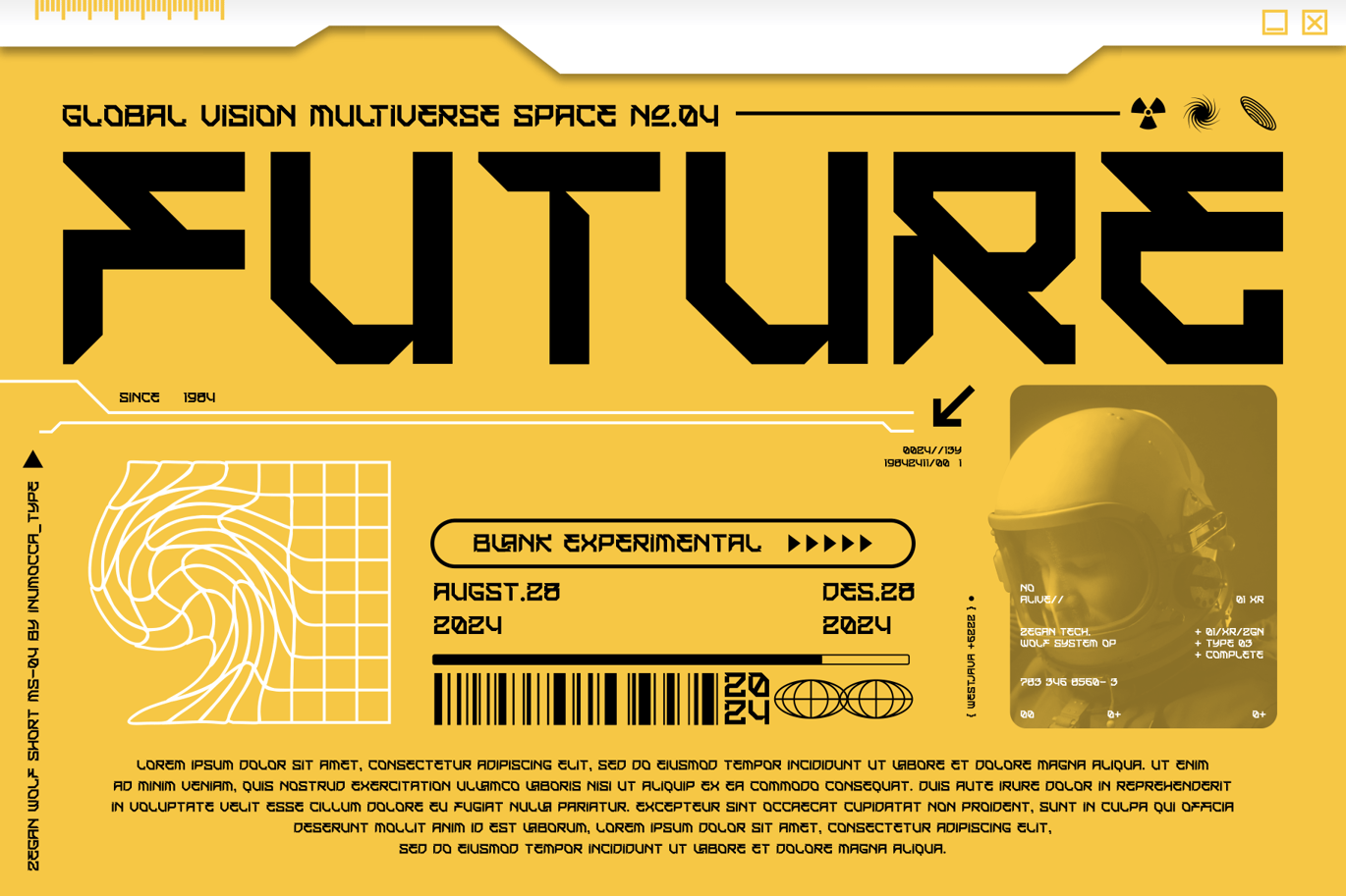 未来派赛博朋克品牌杂志网站界面游戏设计装饰英文字体安装包 ZW Short , 第4张