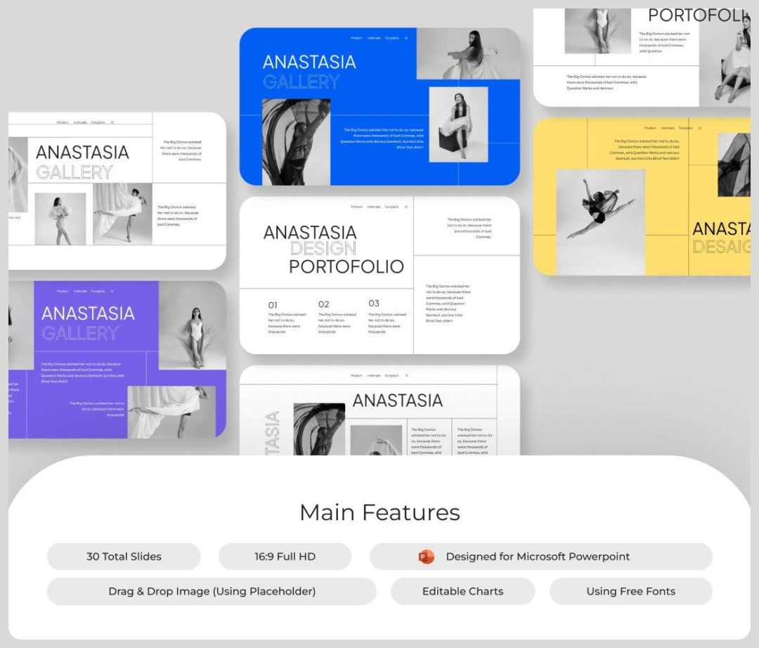 优雅创意品牌营销策划演示文稿设计ppt模版 Anastasia Multipurpose PowerPoint Template 幻灯图表 第4张