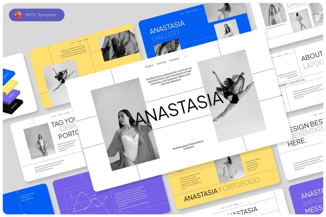 优雅创意品牌营销策划演示文稿设计ppt模版 Anastasia Multipurpose PowerPoint Template 幻灯图表 第1张