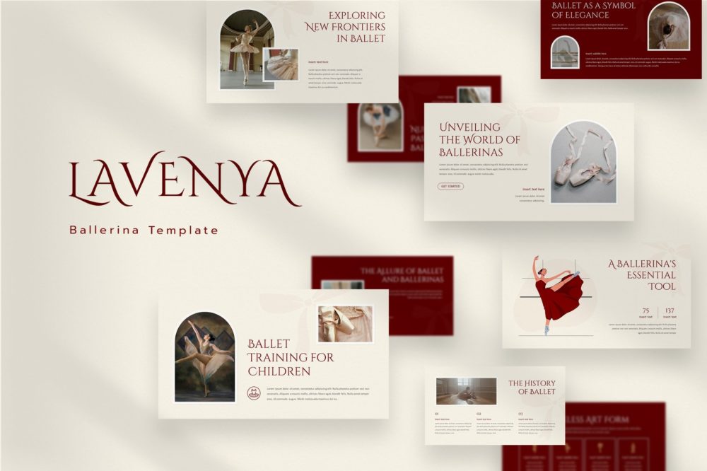 极简美学企业营销策划图文排版设计ppt模版 Lavenya – Aesthetic Beauty Powerpoint Templatesu 幻灯图表 第1张