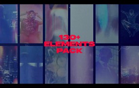 AE/PR/FCPX插件：130个竖屏垂直散景漏光燃烧无缝转场过渡 130+ ELEMENTS PACK