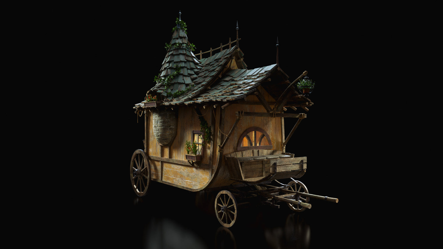 童话冒险奇幻乌托邦风格交通工具3D模型Blender/UE/FBX格式素材 KitBash3D – Enchanted Vehicles 样机素材 第2张