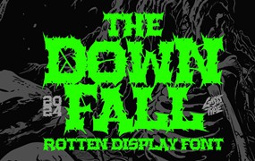 黑暗金属哥特式海报徽标设计装饰英文字体安装包 The Downfall – Black Metal Font