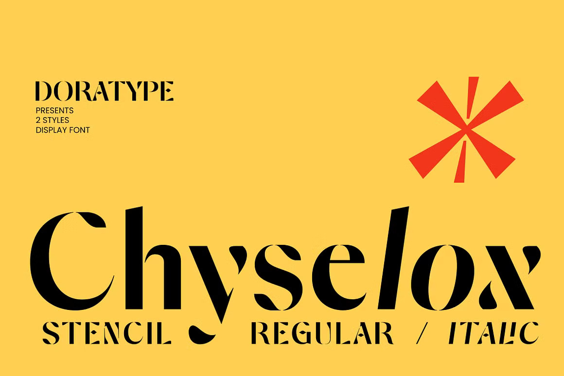 时尚优雅品牌杂志徽标设计无衬线英文字体安装包 Chyselox – Stencil Font , 第1张