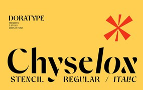 时尚优雅品牌杂志徽标设计无衬线英文字体安装包 Chyselox – Stencil Font