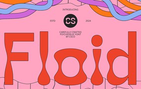 时尚复古音乐海报封面设计无衬线英文字体安装包 CS Floid – Trippy Font