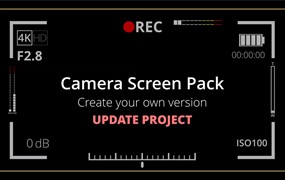 达芬奇模板：49+个相机取景器参数图标屏幕元素动画包 Camera Screen Pack