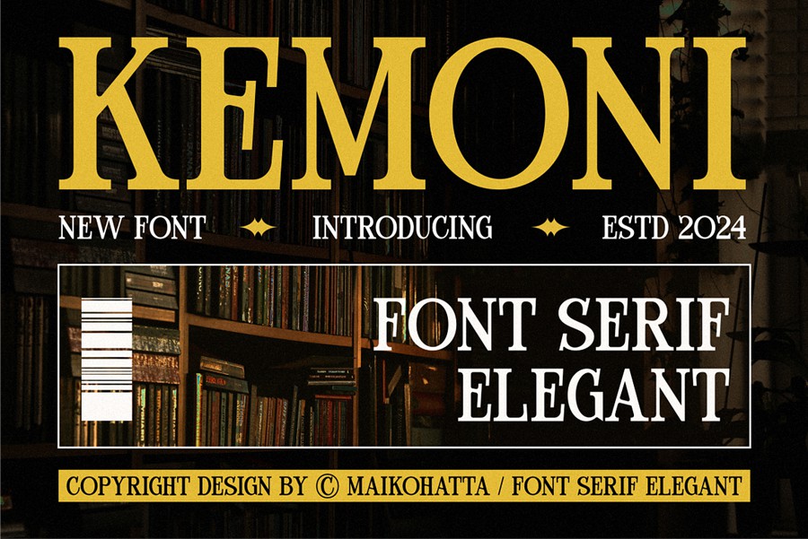 优雅品牌杂志徽标设计衬线英文字体安装包 Kemoni – Font Serif Elegant 设计素材 第1张