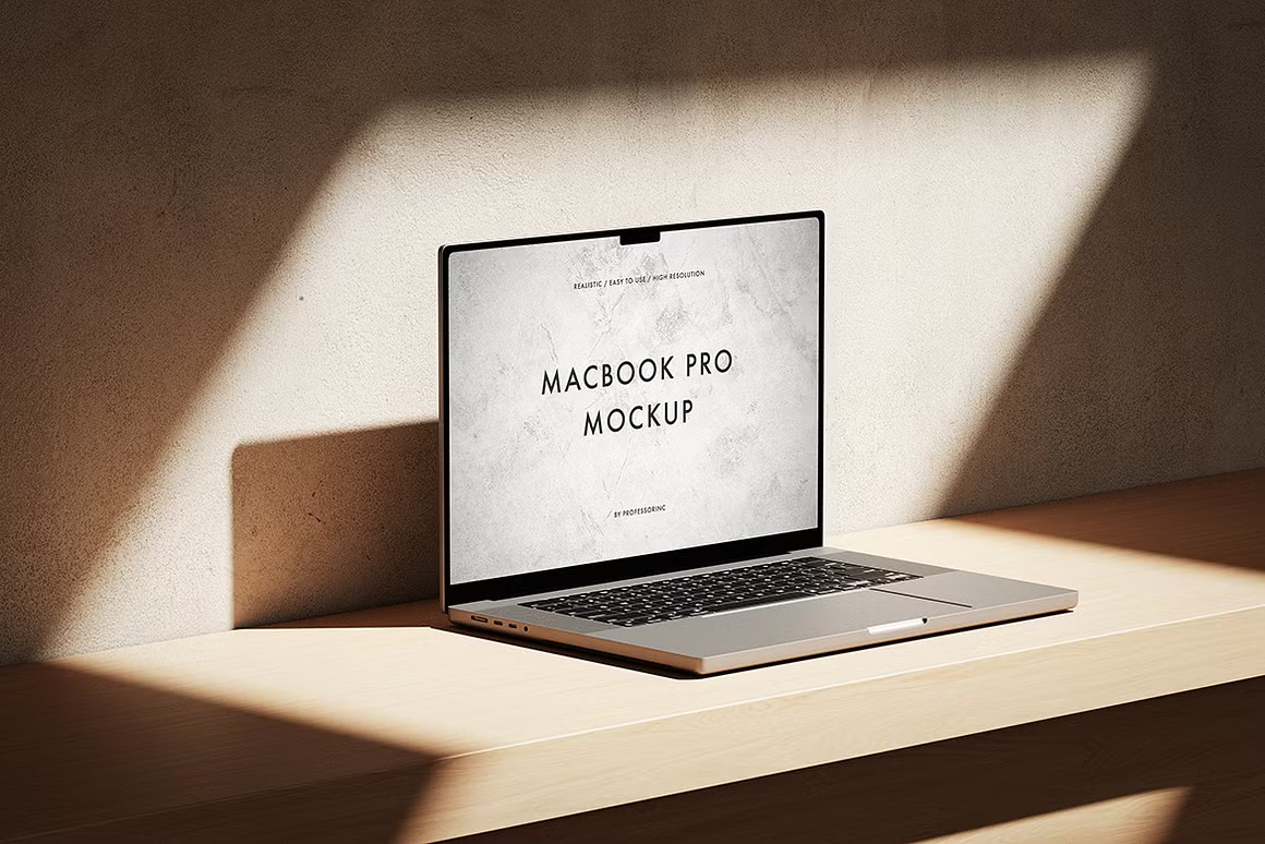 15款逼真光影苹果MacBook Pro网站界面WEB UI设计展示效果图PS贴图样机模板 MacBook Pro Mockup Collection , 第3张