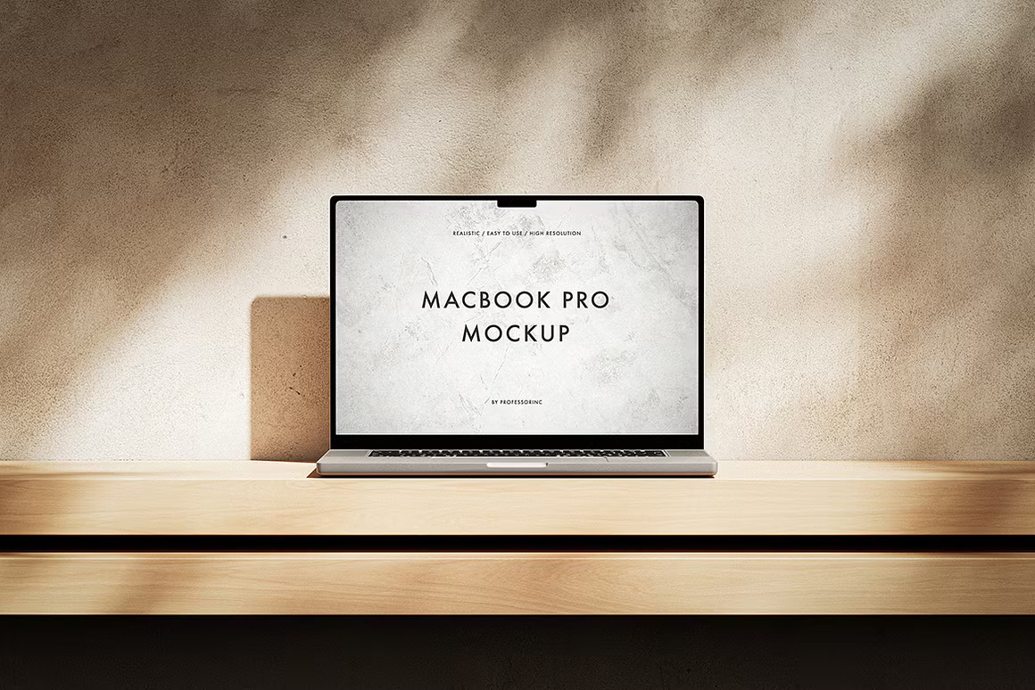 15款逼真光影苹果MacBook Pro网站界面WEB UI设计展示效果图PS贴图样机模板 MacBook Pro Mockup Collection , 第6张