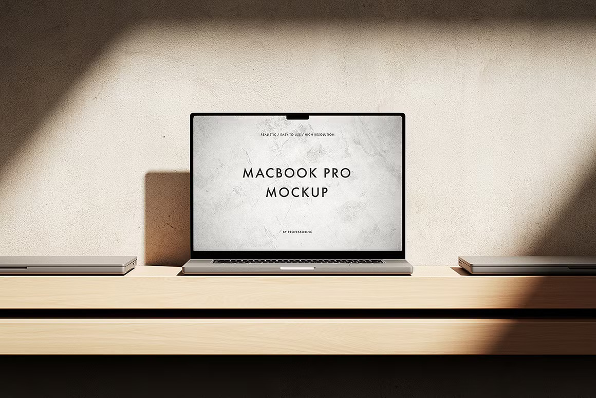 15款逼真光影苹果MacBook Pro网站界面WEB UI设计展示效果图PS贴图样机模板 MacBook Pro Mockup Collection , 第7张