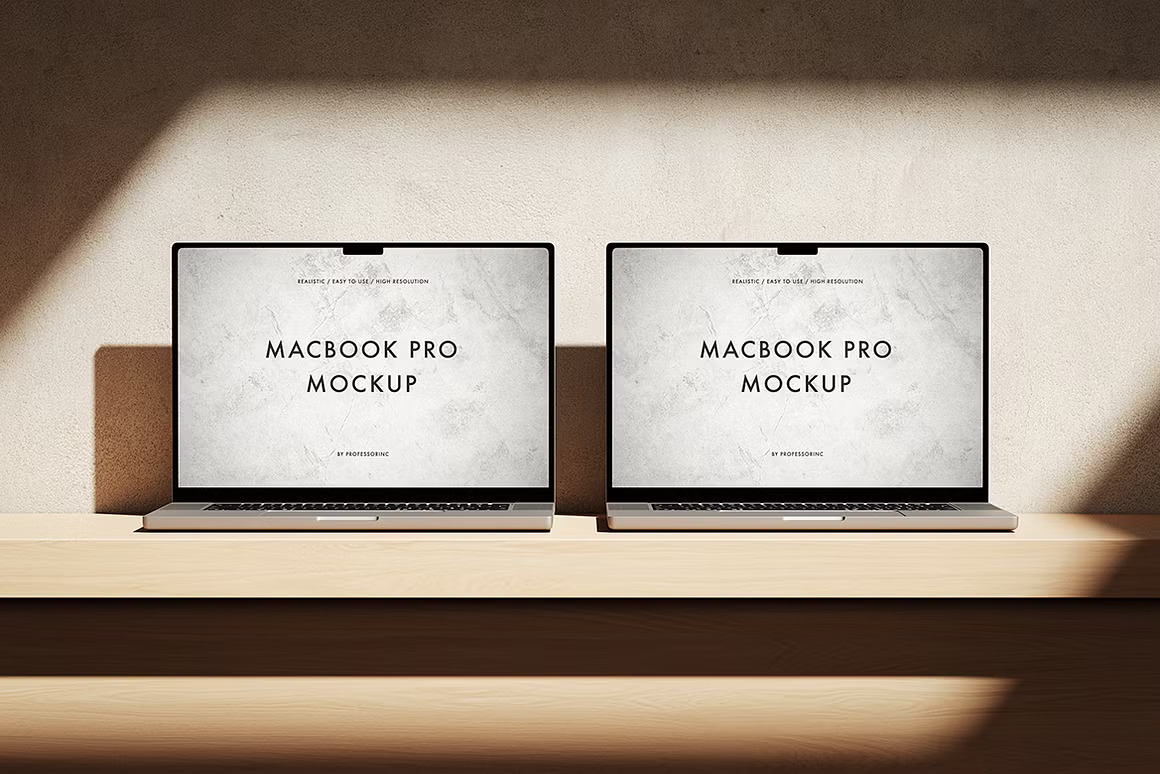 15款逼真光影苹果MacBook Pro网站界面WEB UI设计展示效果图PS贴图样机模板 MacBook Pro Mockup Collection , 第10张