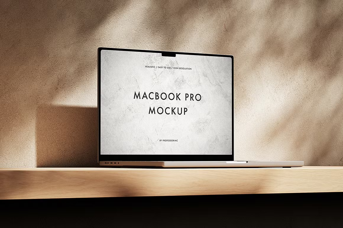 15款逼真光影苹果MacBook Pro网站界面WEB UI设计展示效果图PS贴图样机模板 MacBook Pro Mockup Collection , 第13张