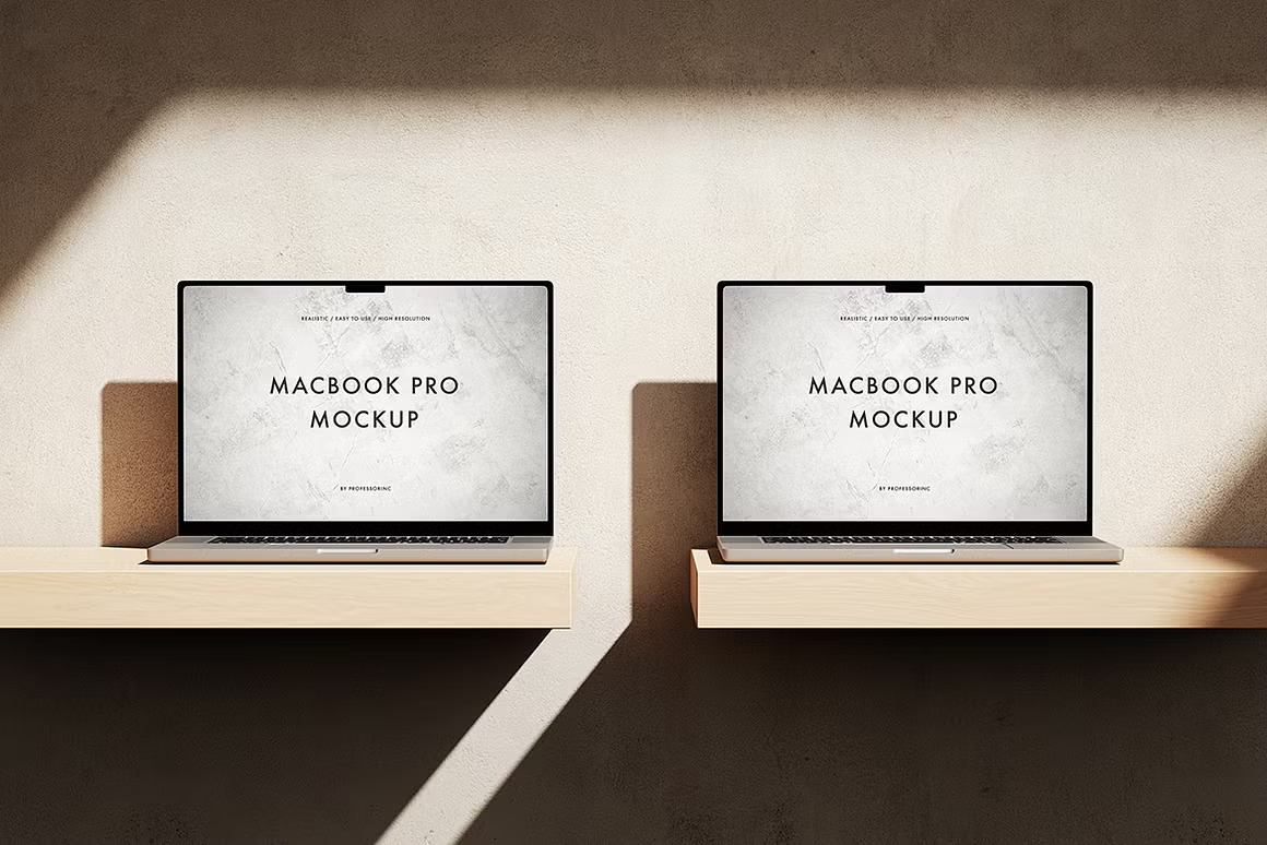 15款逼真光影苹果MacBook Pro网站界面WEB UI设计展示效果图PS贴图样机模板 MacBook Pro Mockup Collection , 第14张