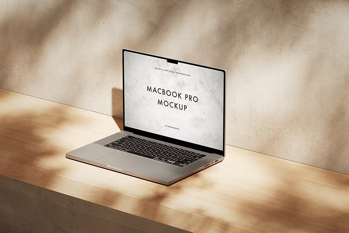 15款逼真光影苹果MacBook Pro网站界面WEB UI设计展示效果图PS贴图样机模板 MacBook Pro Mockup Collection , 第15张