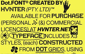 英文字体：大胆怀旧Y2K氛围美感抽象斑点波点点状艺术感虚线字体 Hvnter Dot.Font