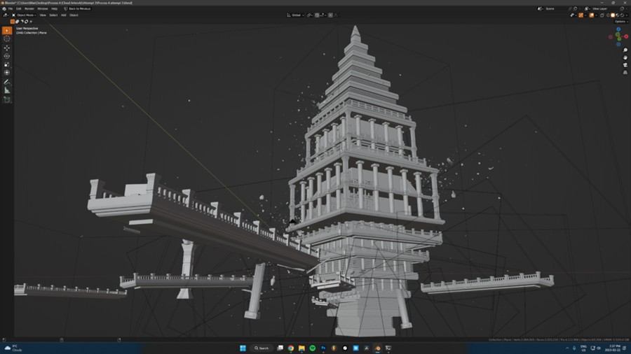 Blender工厂寺庙黑暗森林城市三维场景环境搭建渲染教程+工程资产预设 中英文字幕 Max Hay Art – Creating Beautiful Environments Course 样机素材 第8张