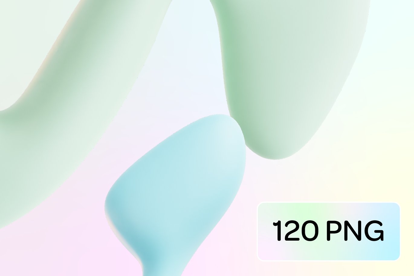 120款创意3D三维多彩流体抽象艺术图形设计素材OBJ/FBX/PNG格式 Pastel Fluid Shapes 3D Icon Set 图片素材 第5张