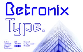 未来派科技品牌海报徽标设计装饰英文字体安装包 Betronix – Futuristic Type